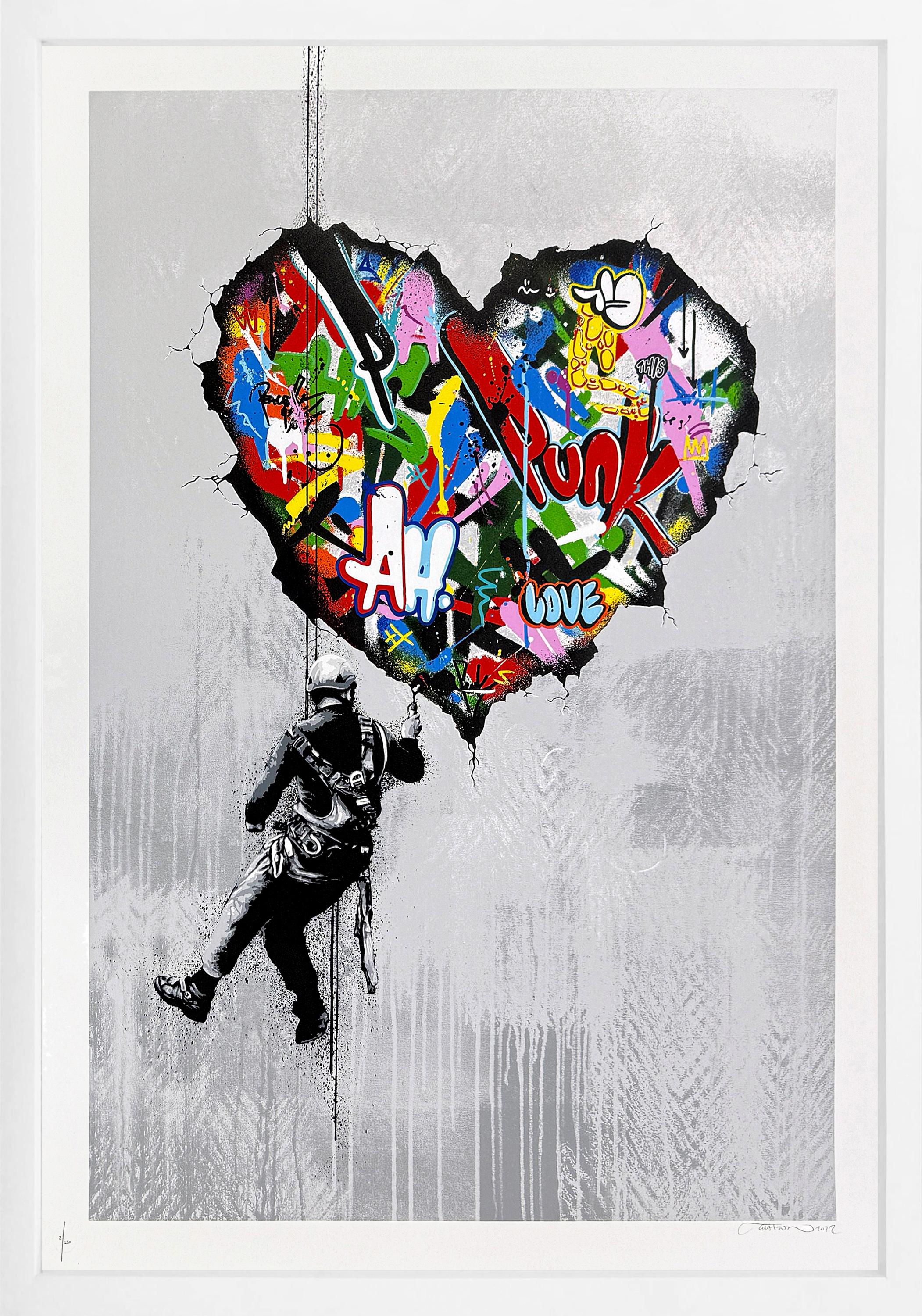 Snik - Tiger Blue Unique Embellished Screen Print, Snik x Martin