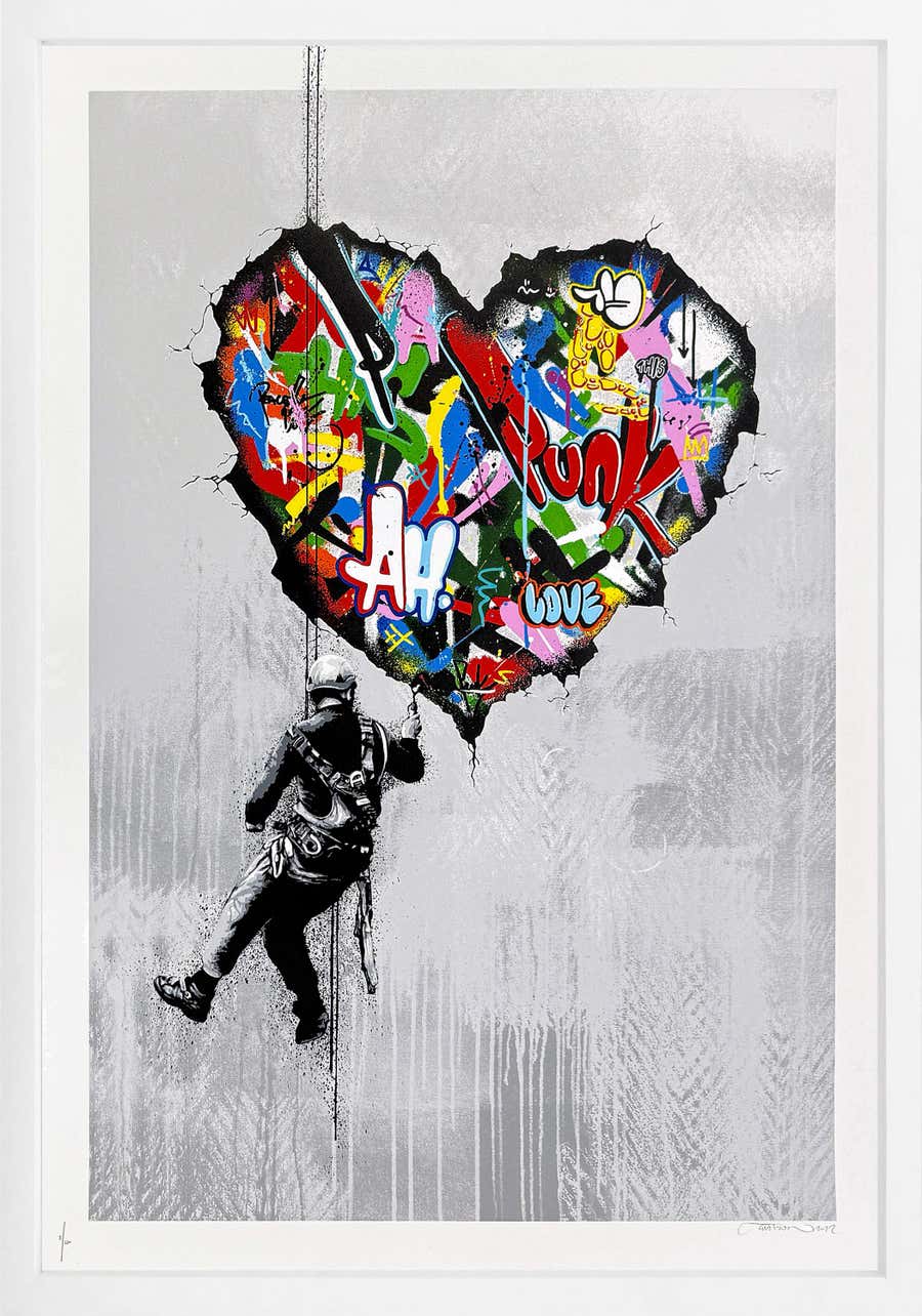 Cracked Hand Signed Screen Print, Framed, Street Art, 2010s, 8/250