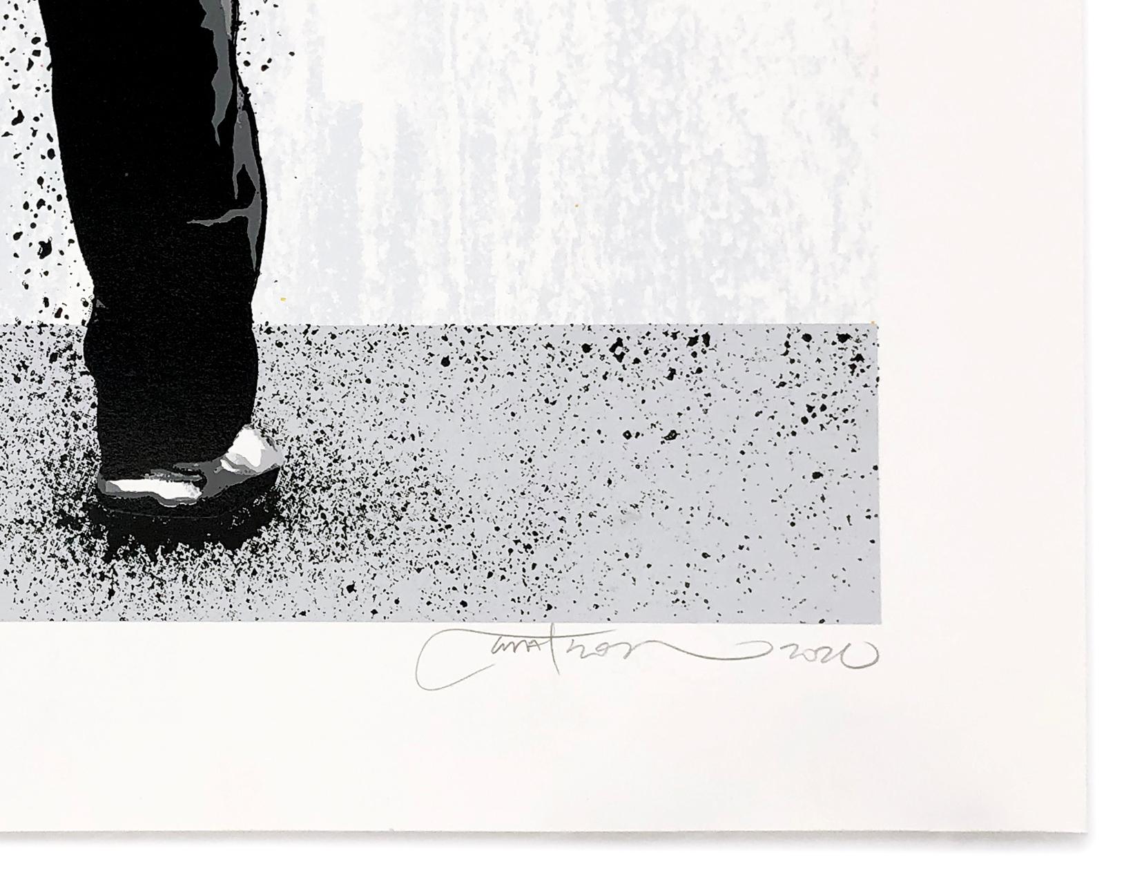 Paint Love (Unique Hand Finished Screen Print) - Beige Figurative Print by Martin Whatson