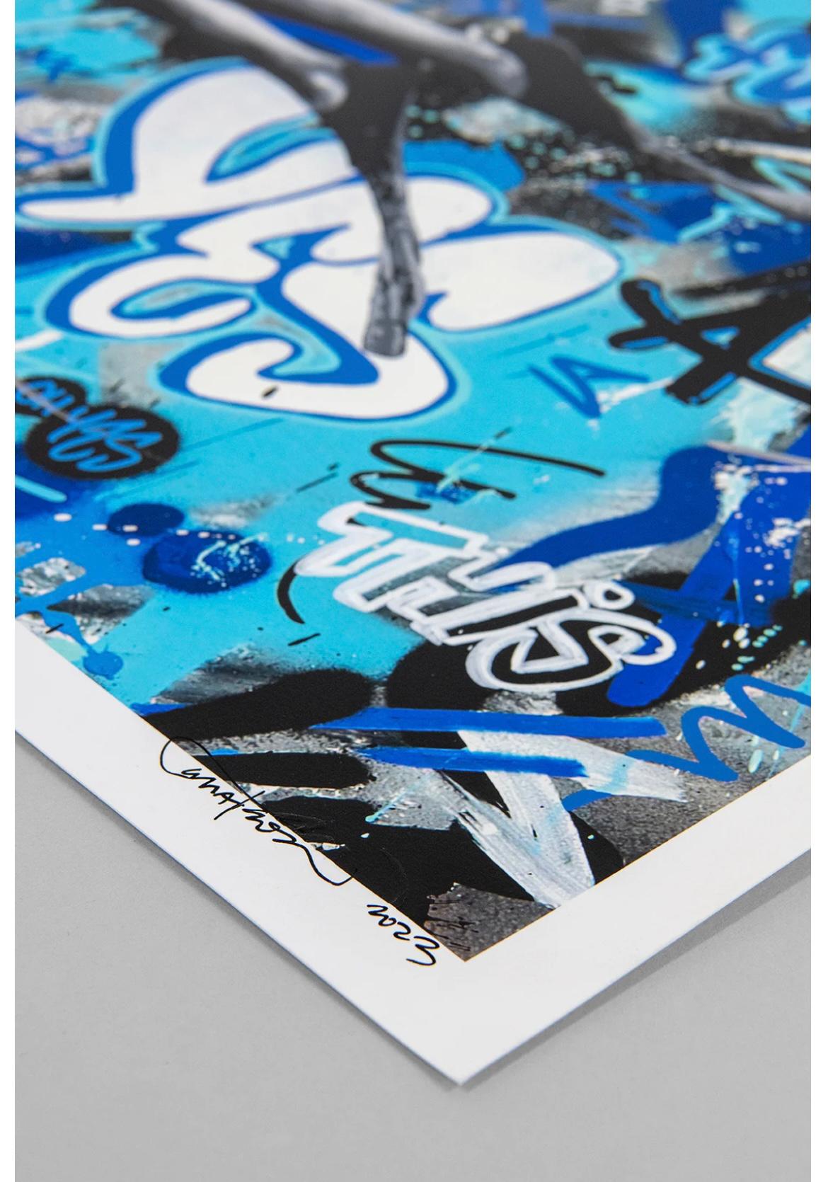 Scuba Diver (Blue) Hand Finished Print by Martin Whatson For Sale 3