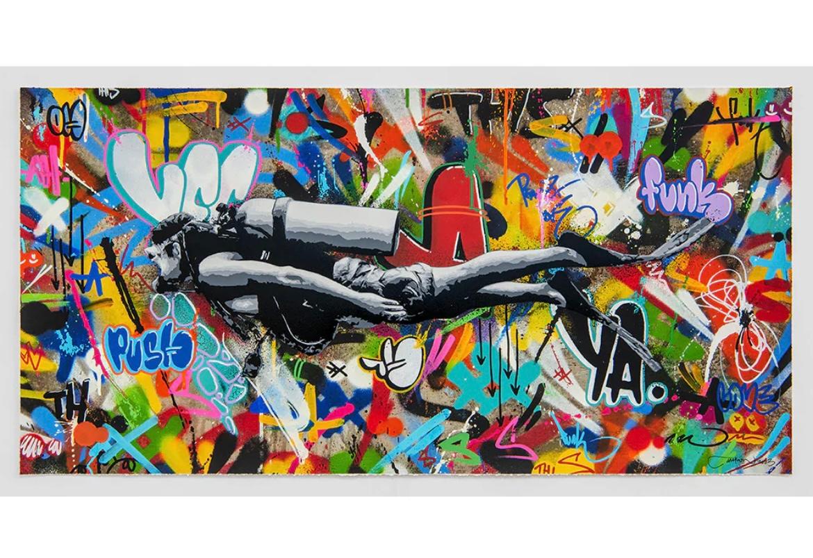 Martin Whatson Scuba Diver (Main Edition) PP

Giclee with 19 color screen print on 300 gsm Somerset Satin Paper

50 x 100 cm 

Limited Edition & Signed by the Artist

Ships in a sturdy tube for safe arrival

COA included
