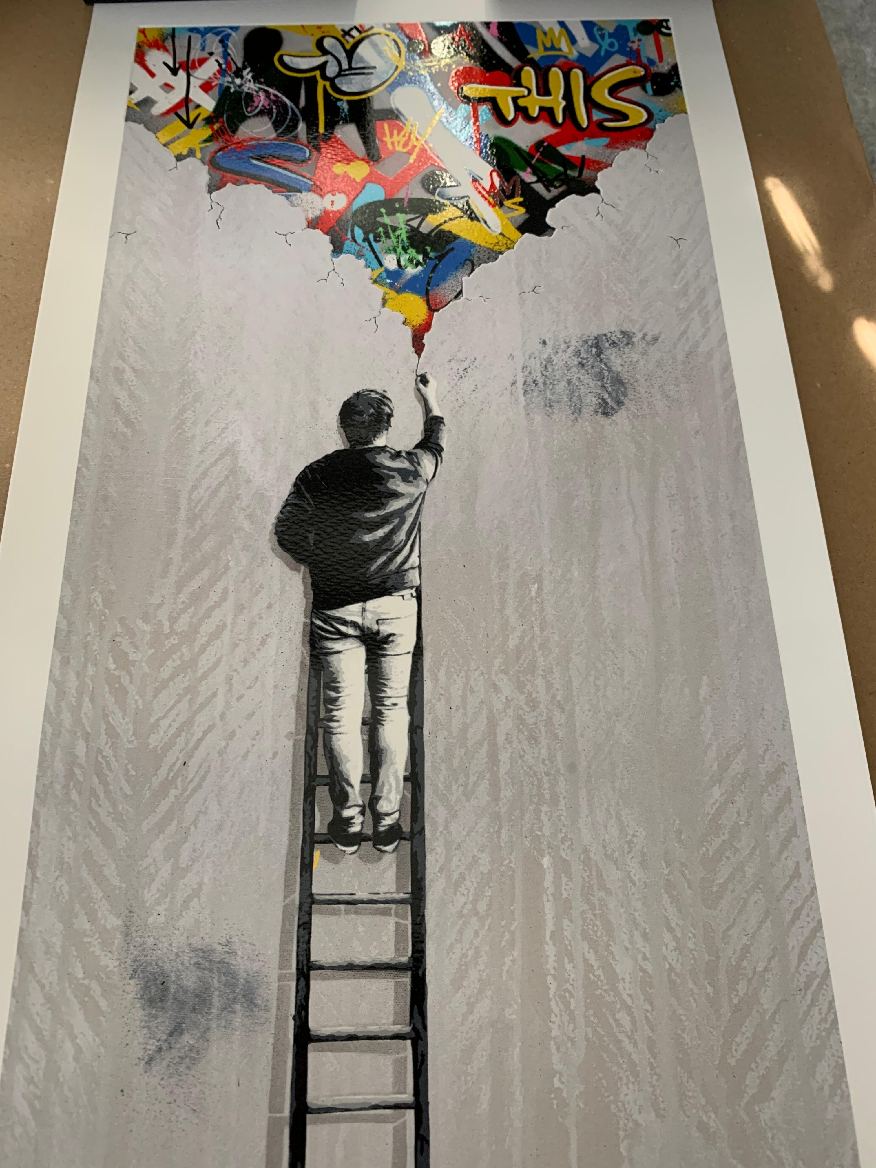 The Crack Open Edition Embossed and Gloss Varnish Screenprint - Print by Martin Whatson