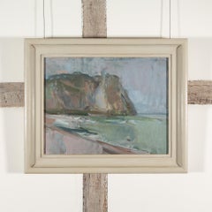 Étretat - Peinture à l'huile contemporaine de paysage côtier