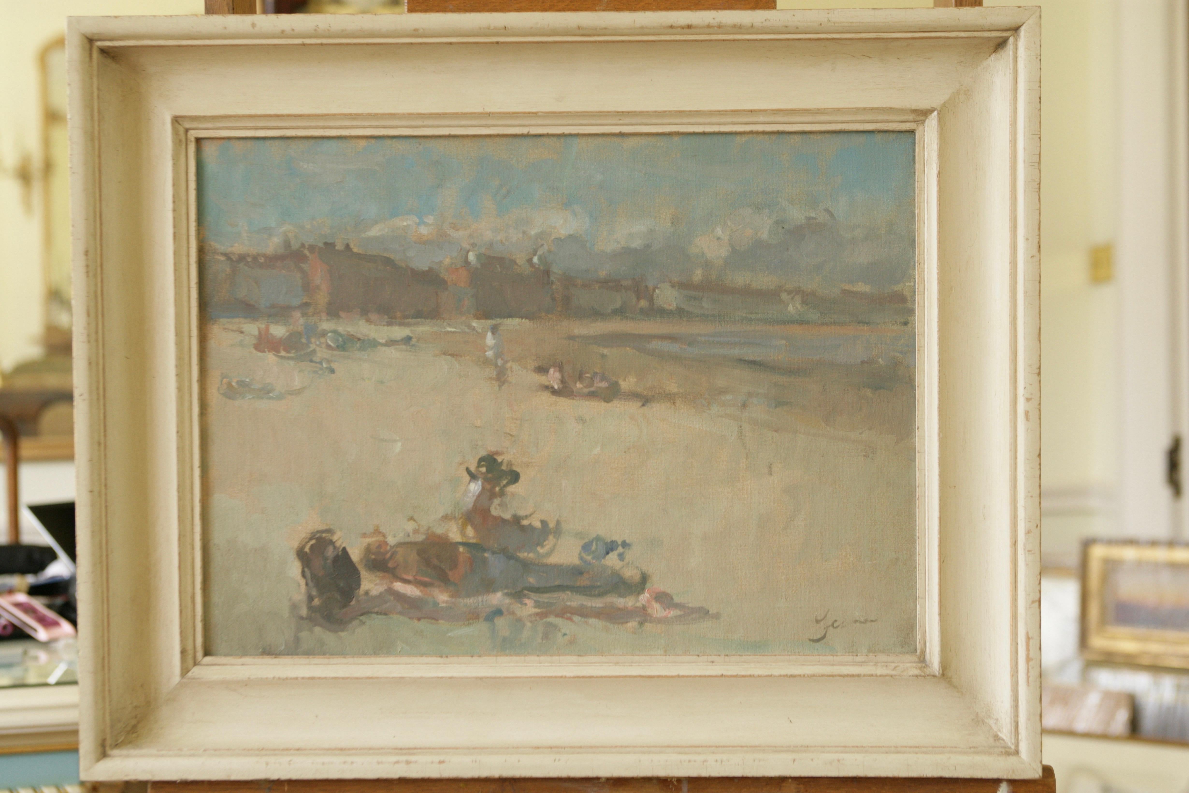 HOLIDAY BEACH WEYMOUTH.Martin Yeoman NEAC.RP contemporary British artist For Sale 3