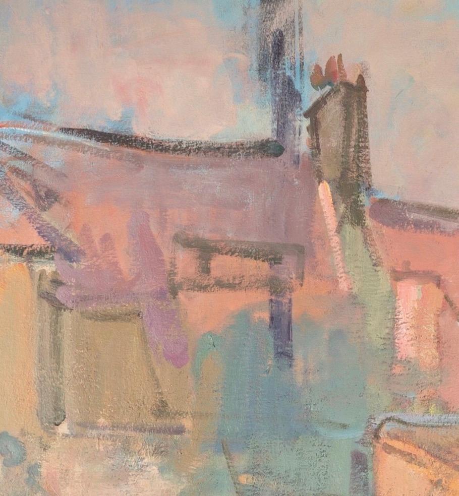 Tardo autunno, Olio su tela, Pittura di paesaggio figurativo, 2019 - Figurative Painting Marrone di Martin Yeoman
