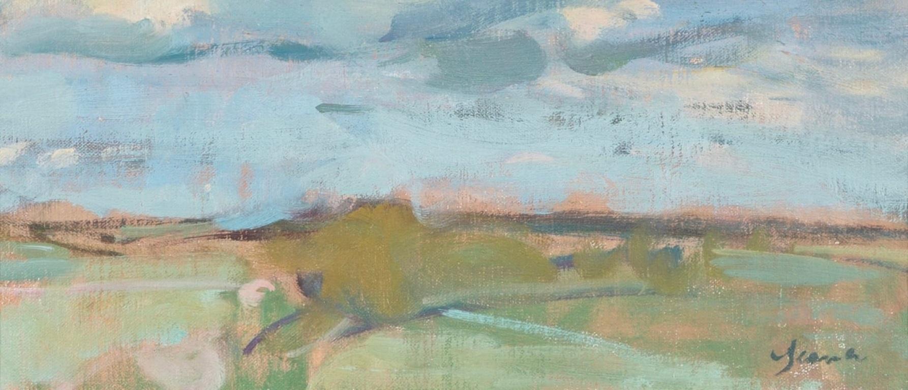 Late Summer above Chittern Painting by Martin Yeoman B. 1953

Additional information:
Medium: Oil on panel
Dimensions: 16 x 36 cm
6 1/4 x 14 1/8 in

Martin Yeoman was born in 1953, and studied with Peter Greenham at the Royal Academy Schools,