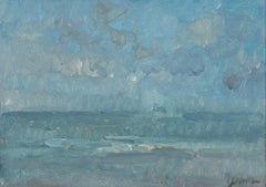 Pittura olio su tavola "Paesaggio marino" di Martin Yeoman