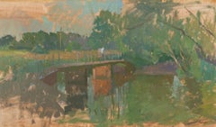Paesaggio fluviale dipinto da Martin Yeoman