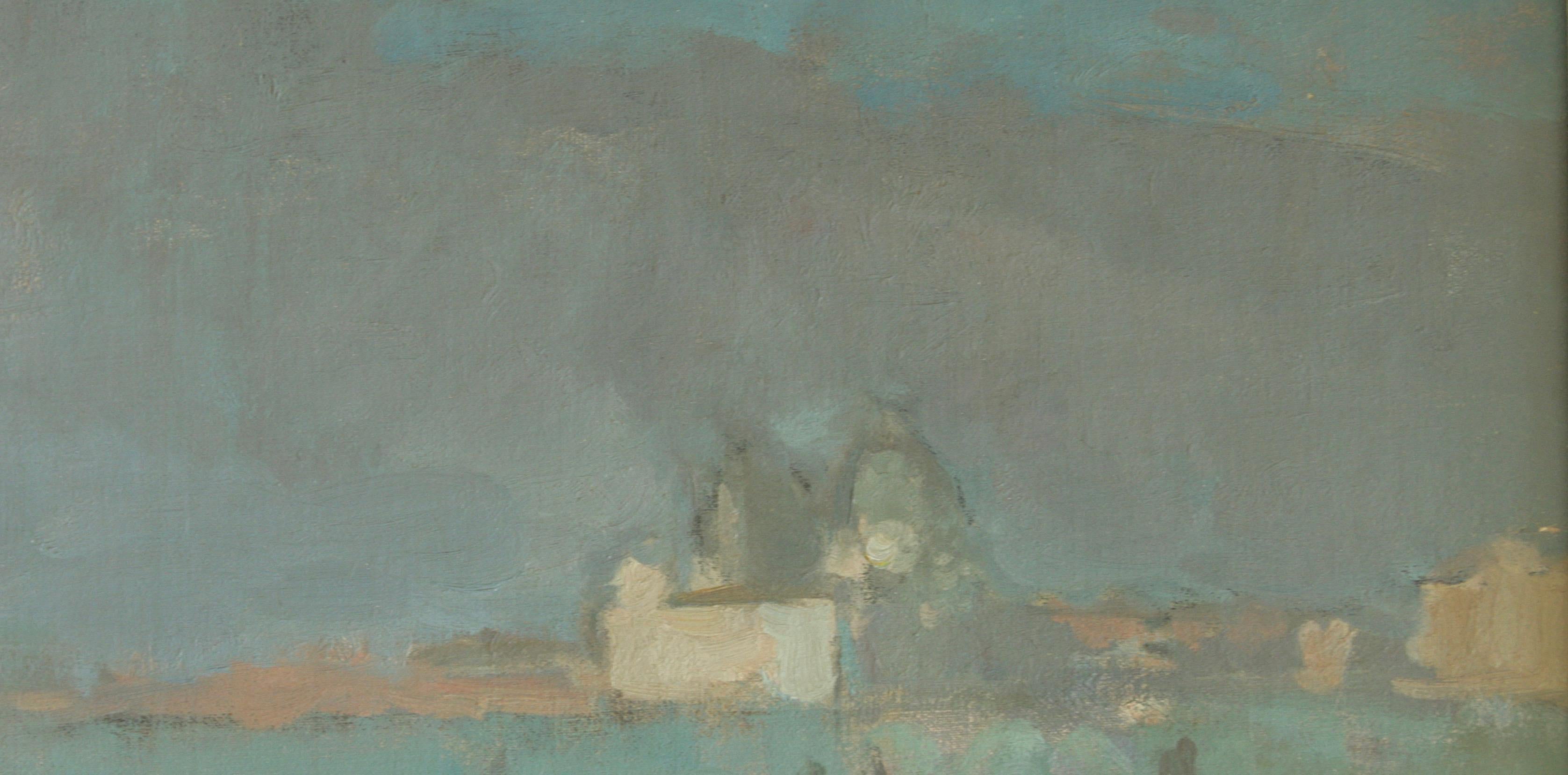 VEIW towards SANTA MAGDALENA - Brown Landscape Painting by Martin Yeoman