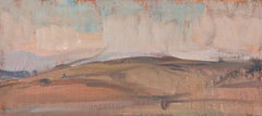 Wiltshire Landscape, Martin Yeoman. Plein air oil painting, loose brushstrokes
