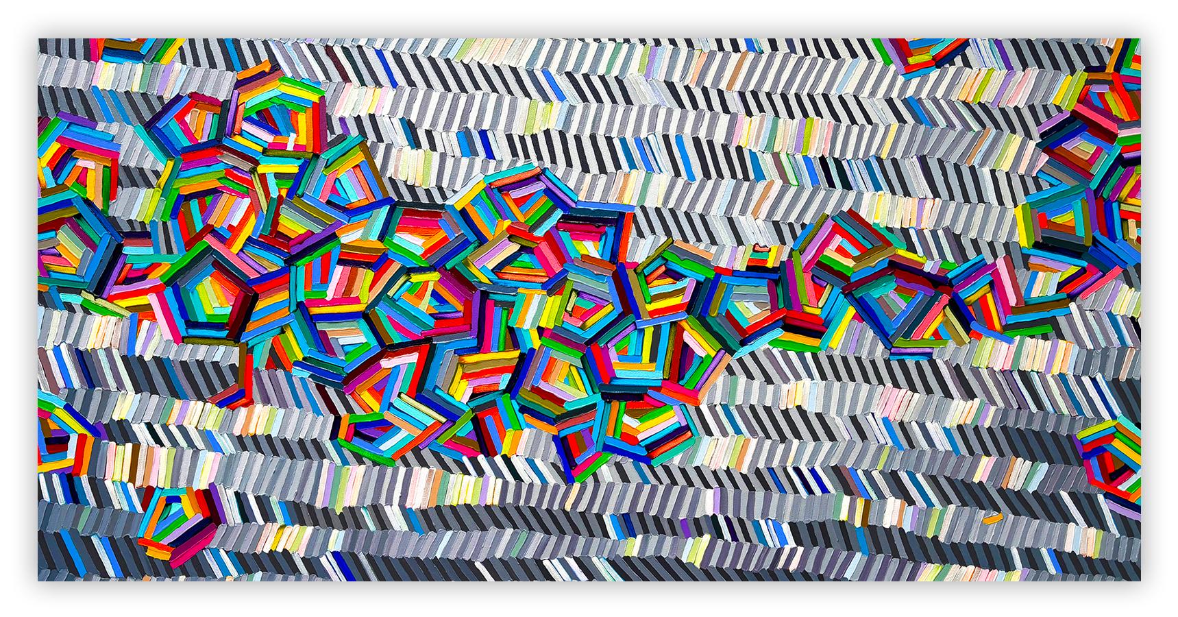 Apophis (Abstract Painting)
Acrylic on canvas — Unframed.

This painting imagines the near-earth asteroid, Apophis, named after the Egyptian god of chaos and destruction. Its nearest passage to earth will occur in the spring of 2029. Apophis will be