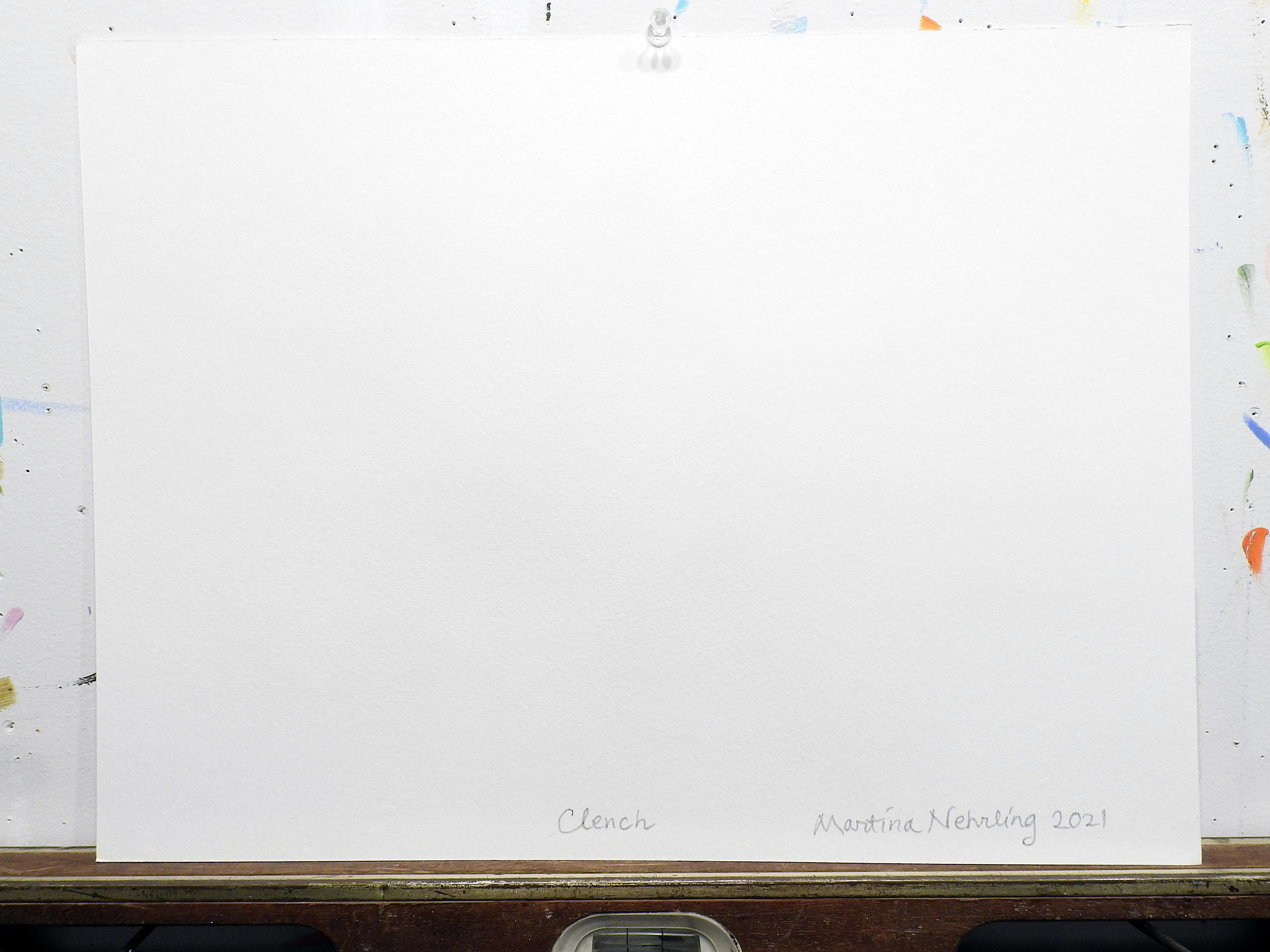 Clench (Pittura astratta) - Abstract Drawing Beige di Martina Nehrling