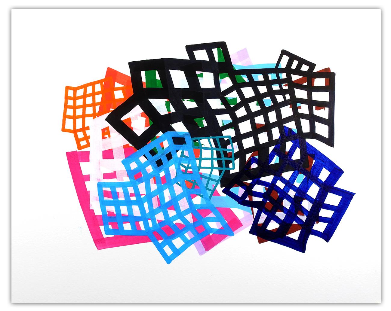 Martina Nehrling Abstract Painting - Lattice 5 (Abstract painting)