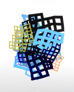 Martina Nehrling "Lattice 3" Pittura acrilica astratta su carta Montval