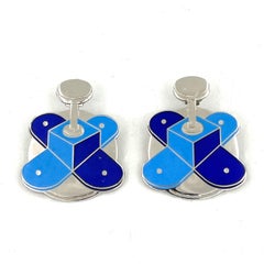 Martine BEDIN Paire boucles d’oreille vers 1985 série Memphis ACME