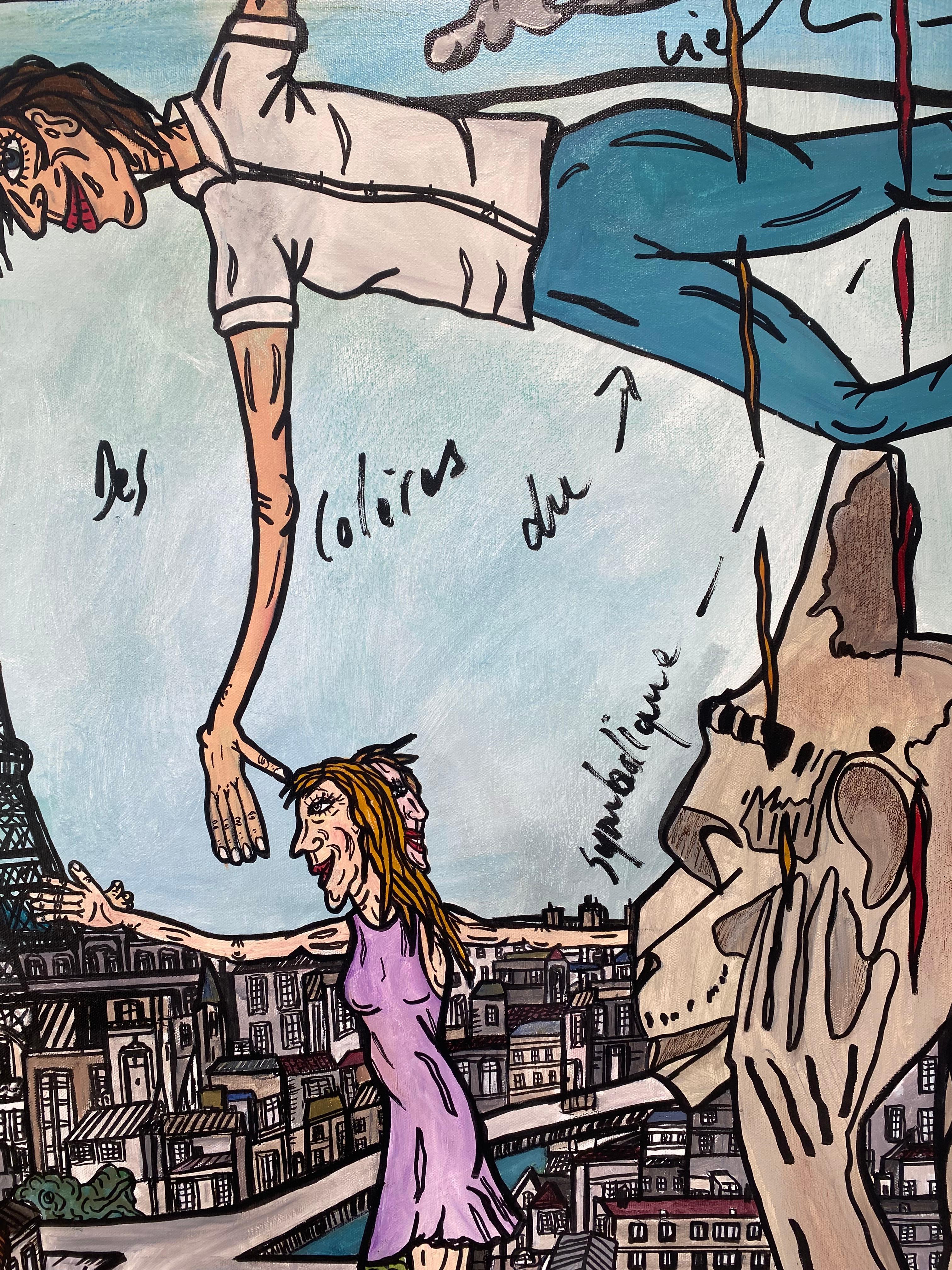 Les gargouilles veillent - Other Art Style Painting by Martine Coloos