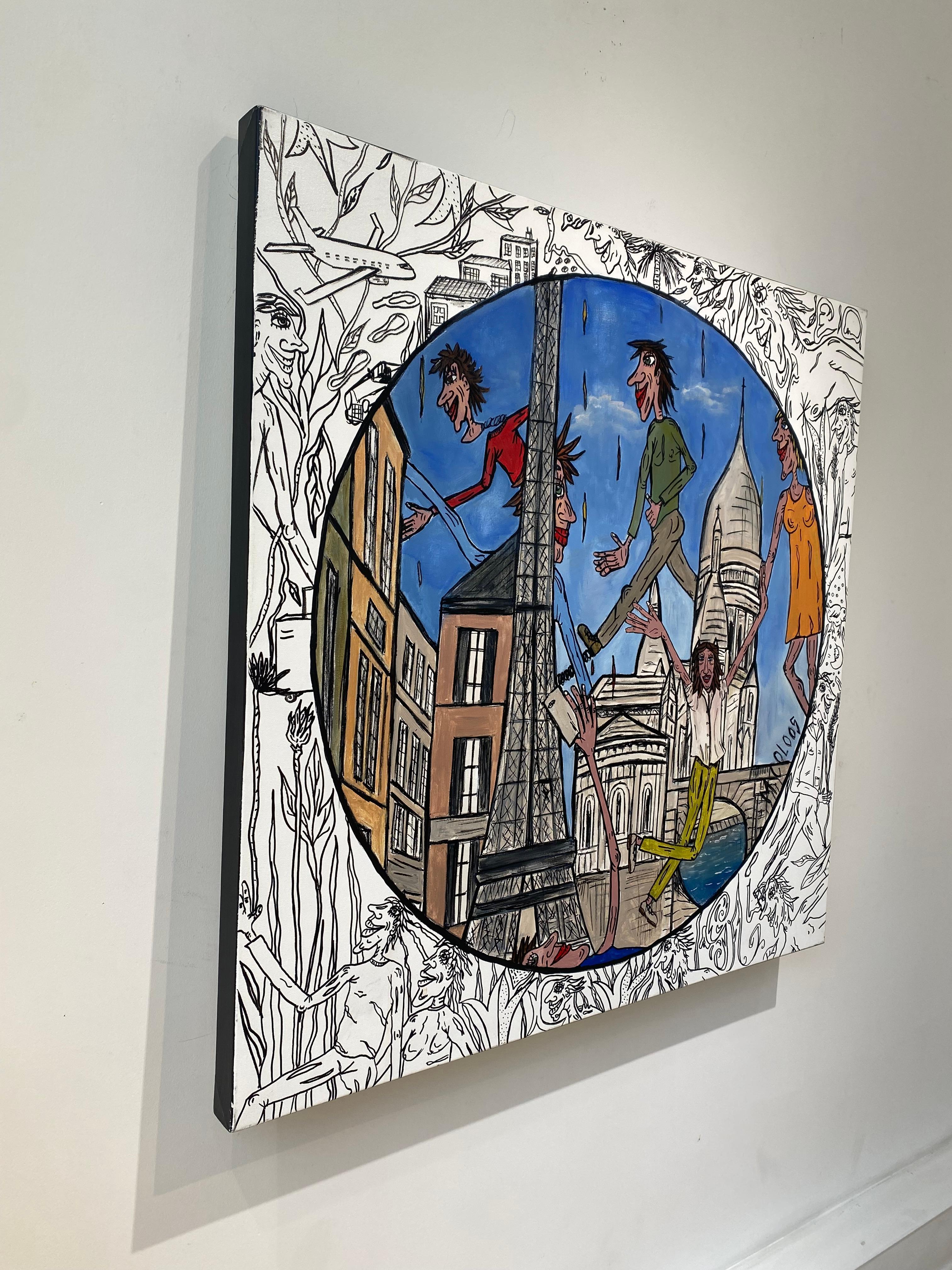Paris et ses monuments - Other Art Style Painting by Martine Coloos