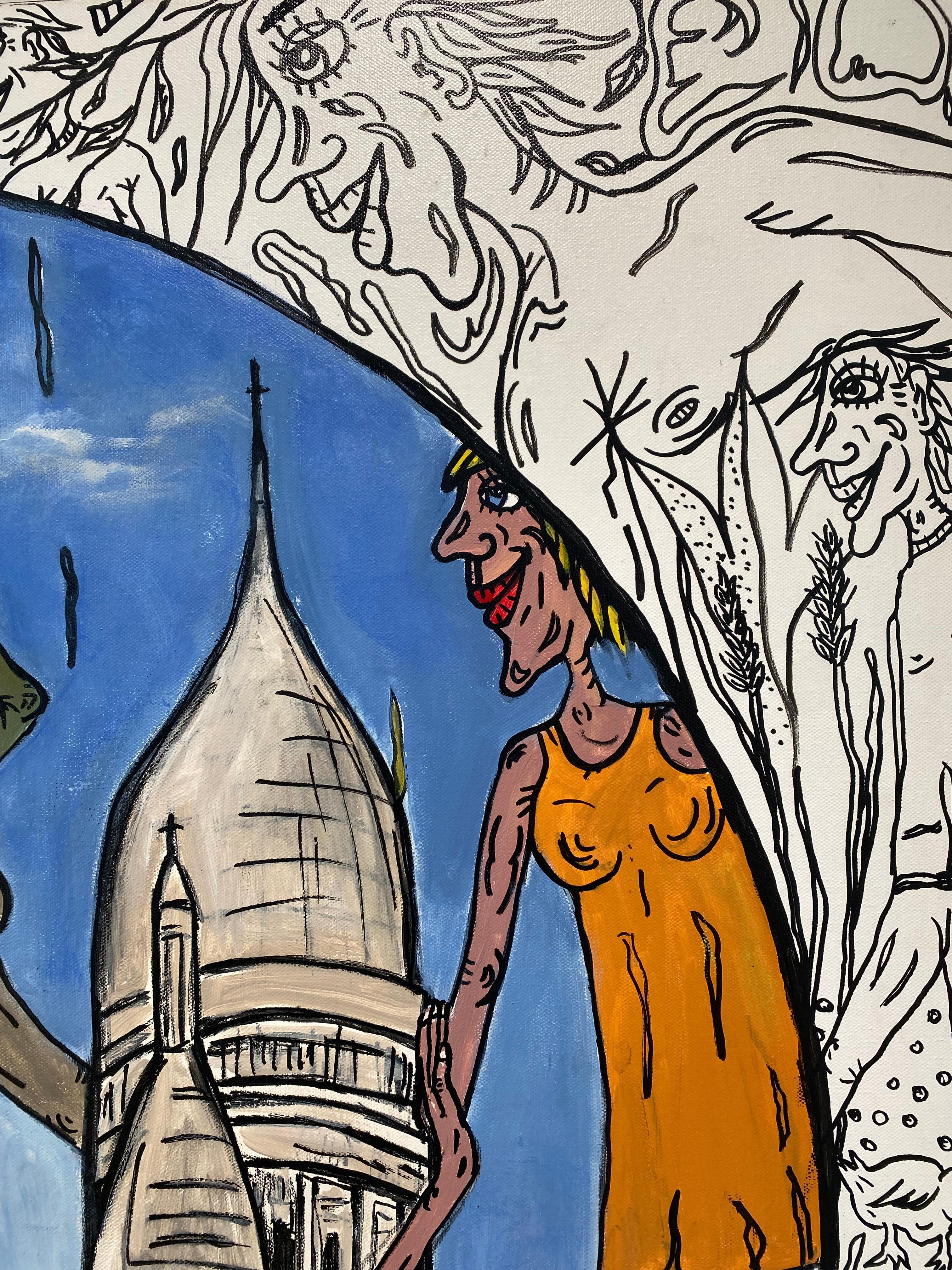 Martine Coloos (B.1970)
Le Sacré Coeur
Mixed media on canvas
100 x 100 cm / 39.37 x 39.37 inches
2023

Née en 1970, Martine Coloos est autodidacte. Elle commence à peindre avec sa mère alors qu’elle n’a que 4 ans. Elle fut dès son plus jeune âge