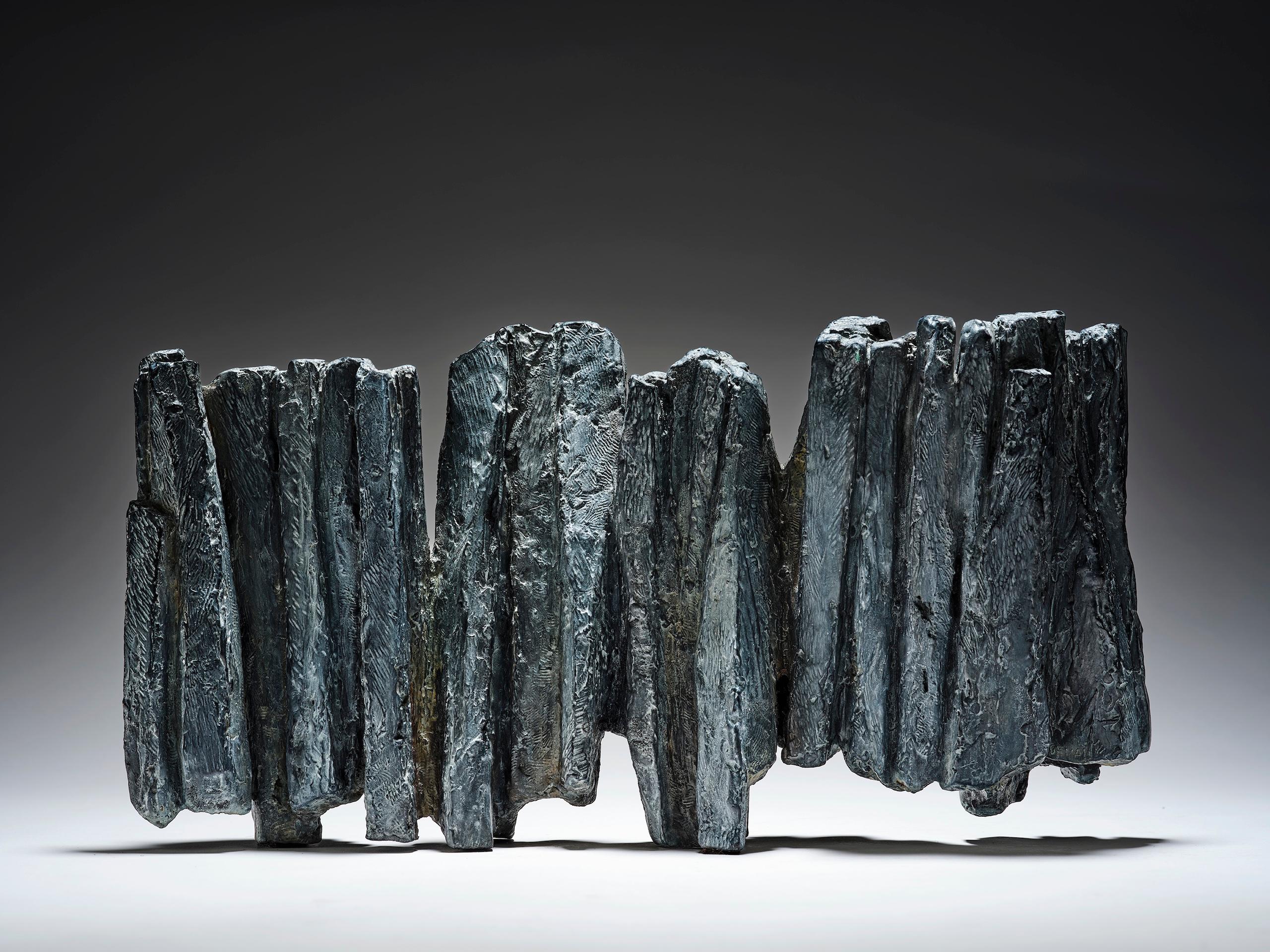 Accord No.5 by Martine Demal - Bronze sculpture, abstract, dark tones, balance For Sale 1