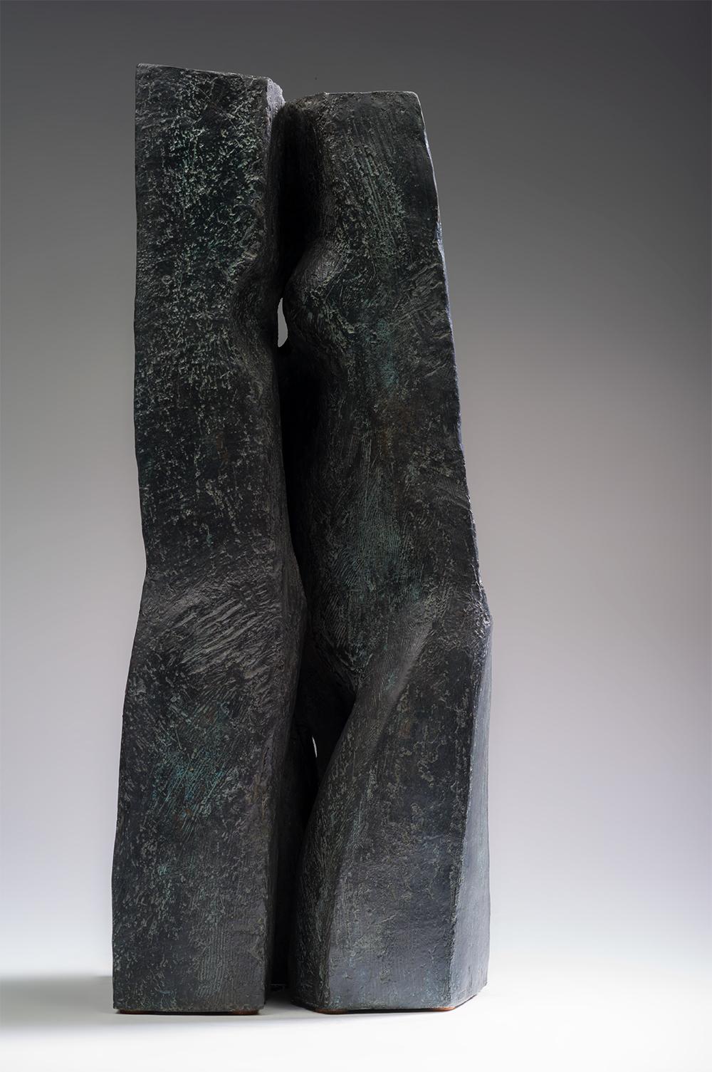 Duo by Martine Demal - Contemporary bronze sculpture, semi abstract For Sale 1