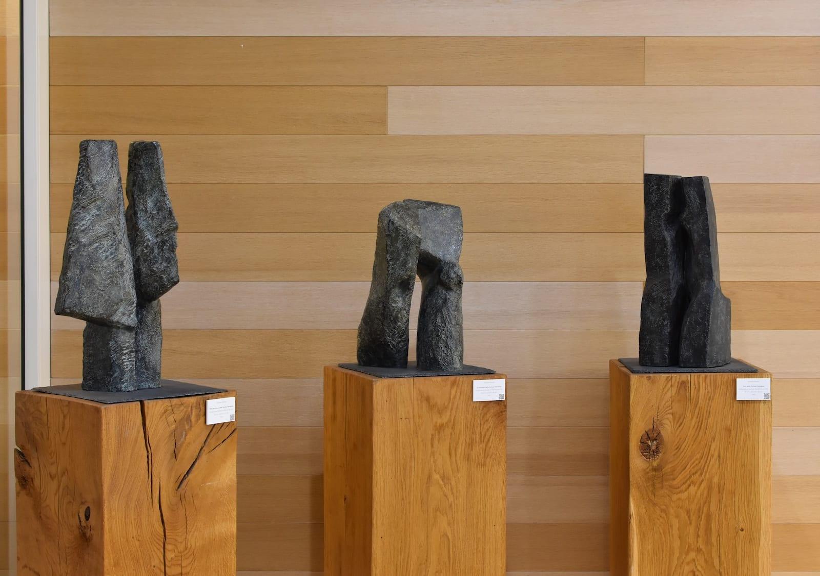 Dúo de Martine Demal - Escultura contemporánea de bronce, semiabstracta en venta 7