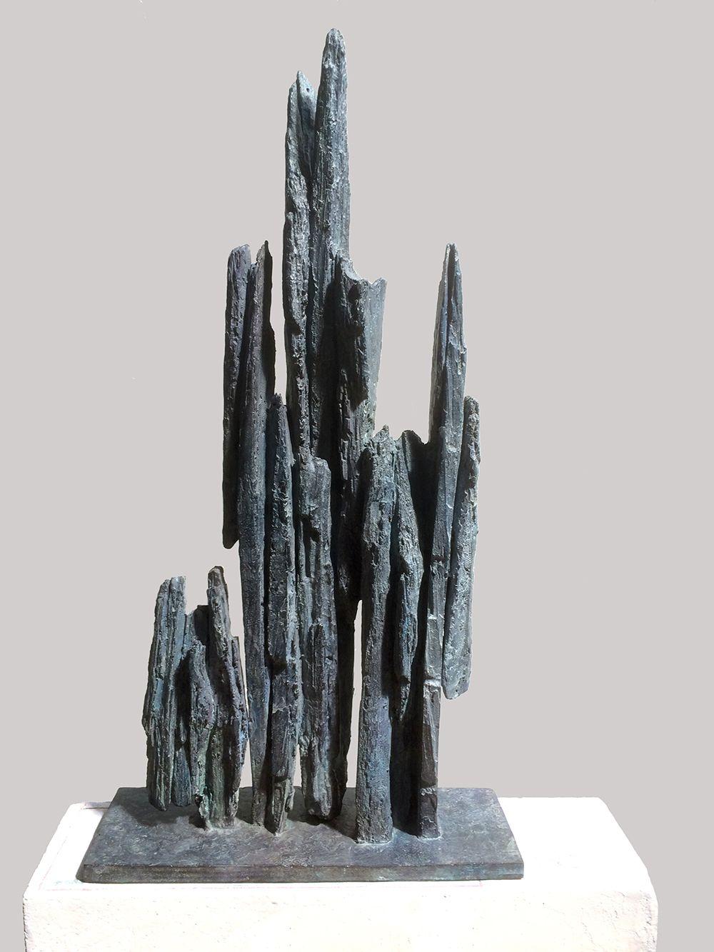 Fragmento n°3 de Martine Demal - Escultura de bronce, abstracta, armonía de formas en venta 2