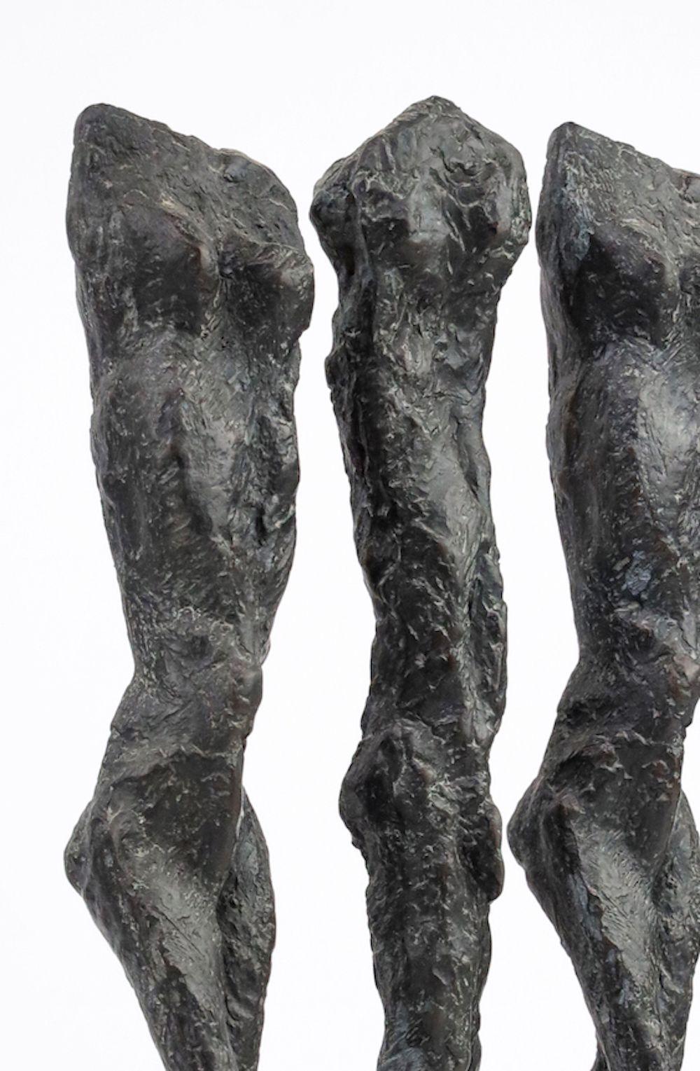 In Line by M. Demal - Bronze sculpture, group of female figures, semi-abstract - Sculpture by Martine Demal