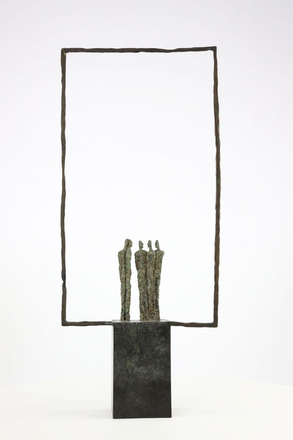 Landscape N°1 by Martine Demal - Contemporary bronze sculpture, human figures For Sale 2
