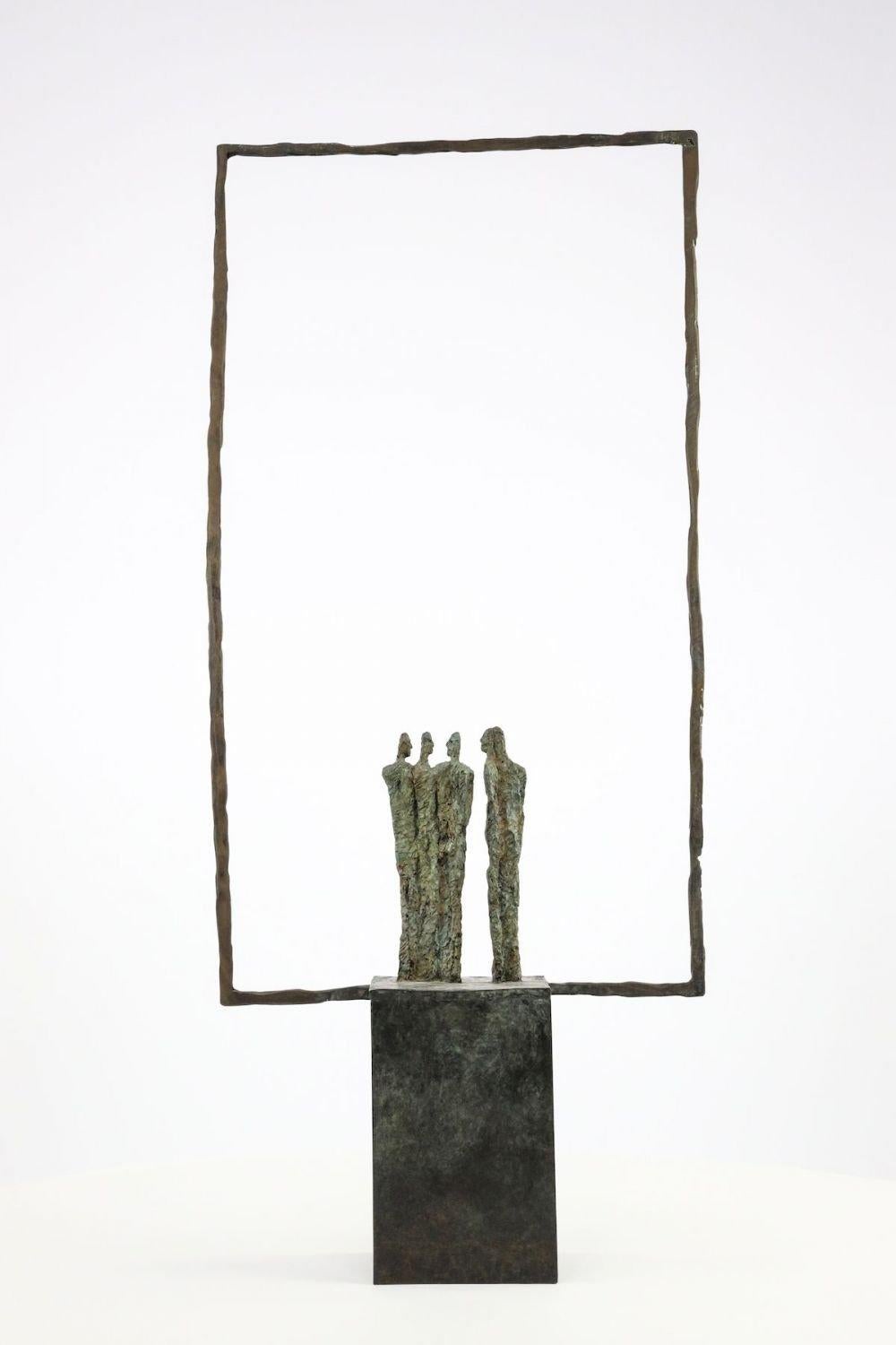 Landscape N°1 by Martine Demal - Contemporary bronze sculpture, human figures For Sale 3