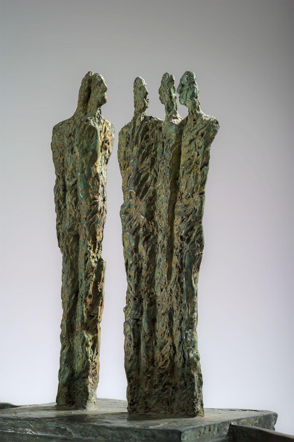 Landscape N°1 by Martine Demal - Contemporary bronze sculpture, human figures For Sale 4