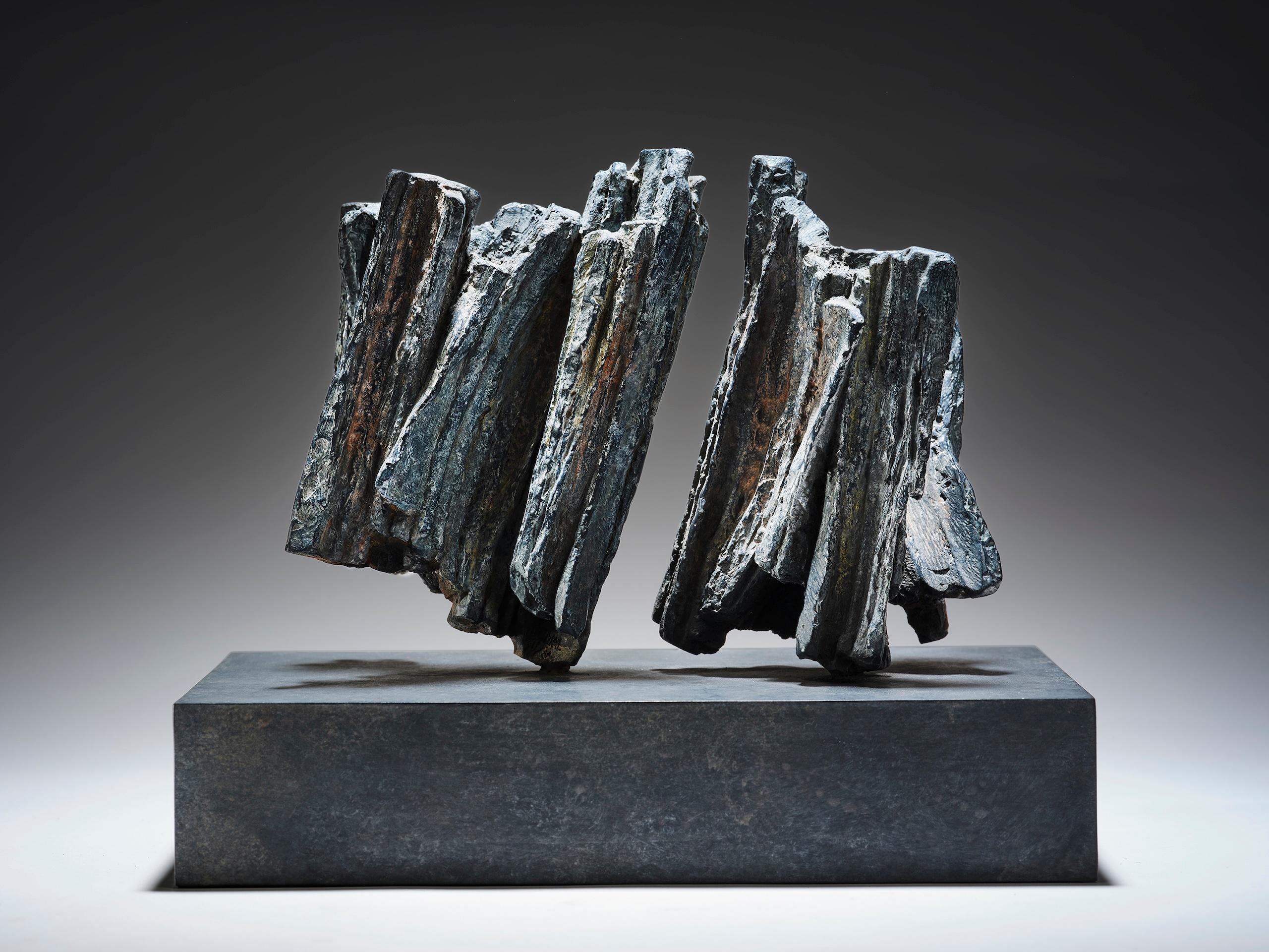 L'une ne va pas sans l'autre di Martine Demal - Scultura in bronzo, astratta, scura