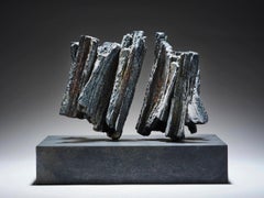 L’une ne va pas sans l’autre by Martine Demal - Bronze sculpture, abstract, dark