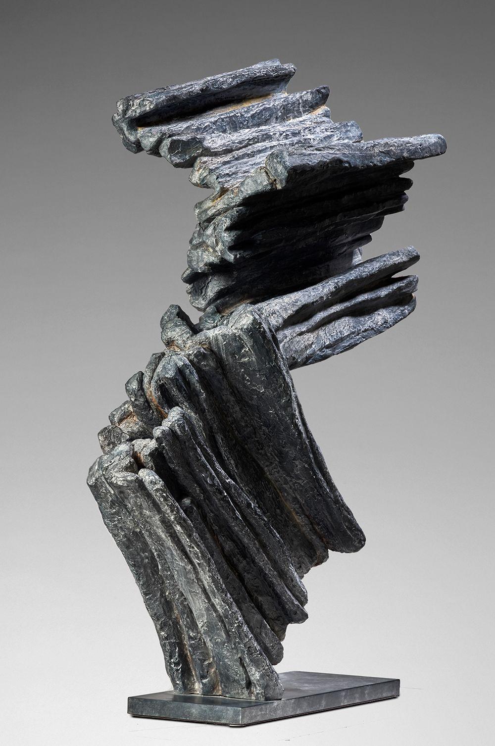 Zeichen und Schrift n°6 von Martine Demal - Skulptur aus Bronze, abstrakt, Harmonie im Angebot 1