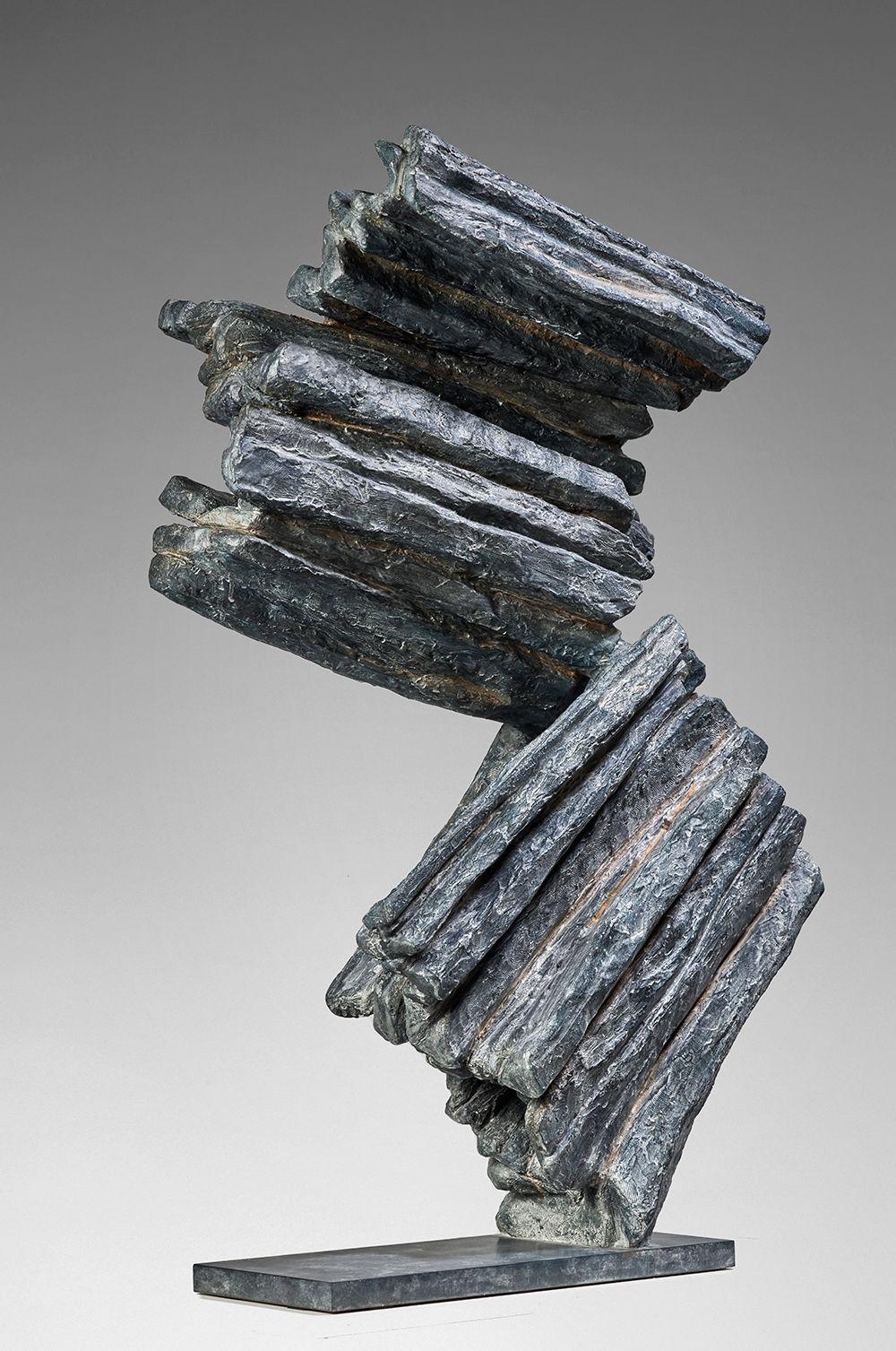 Zeichen und Schrift n°6 von Martine Demal - Skulptur aus Bronze, abstrakt, Harmonie im Angebot 2