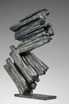 Signs and Writing No. 6 by Martine Demal - Bronze sculpture, abstract, vertical