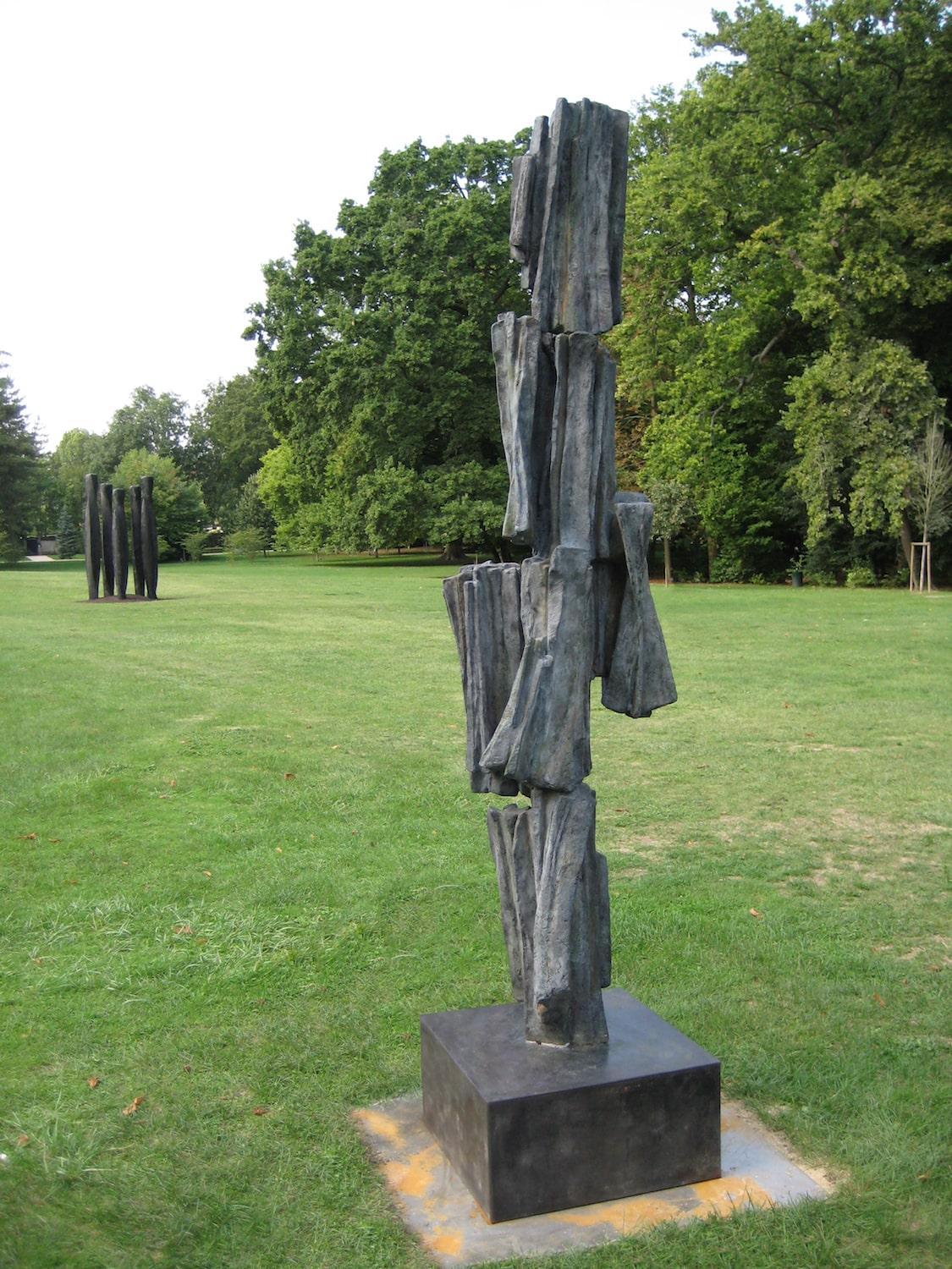 Signs and Writings No. 2 by Martine Demal - Outdoor bronze sculpture, abstract