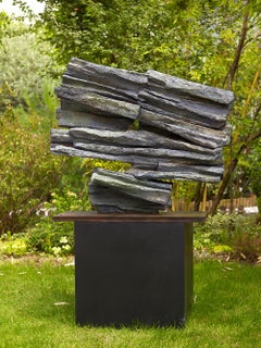 Used Signs and Writings No. 3 by Martine Demal - Outdoor bronze sculpture, abstract