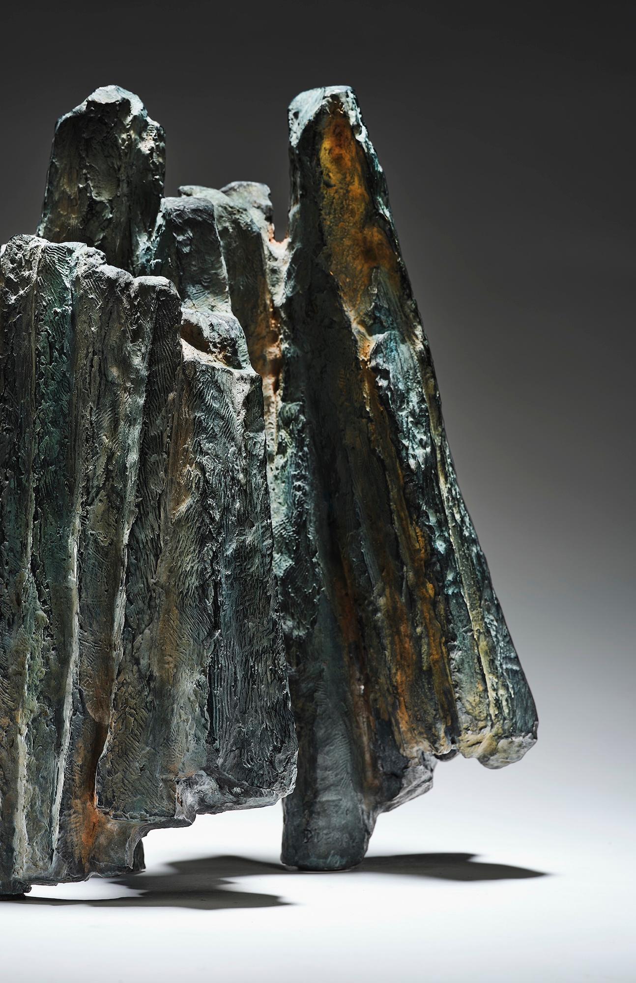 Signs and Writings No. 7 by Martine Demal - Bronze sculpture, abstract, dark For Sale 3