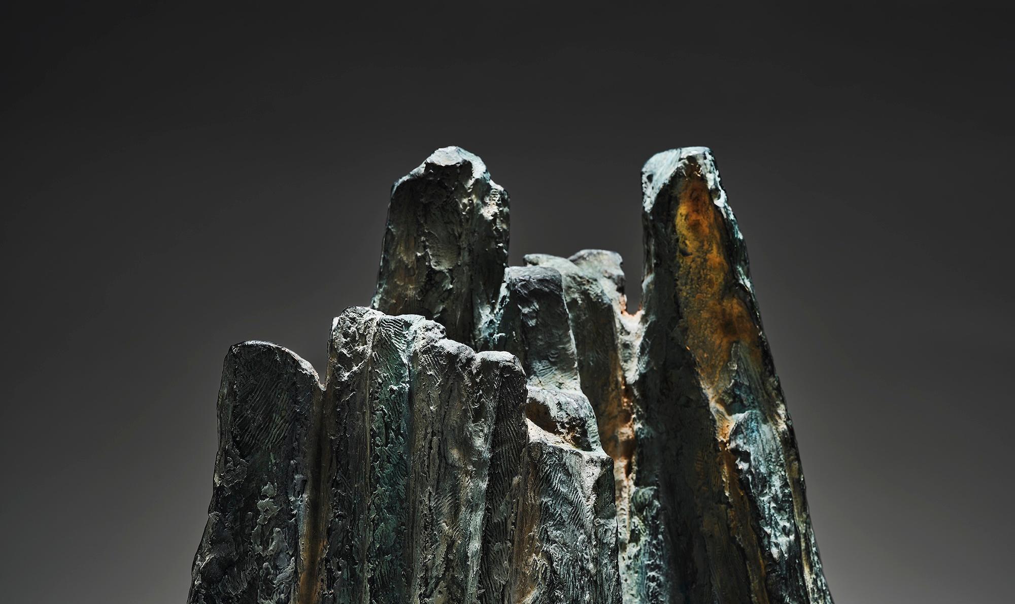 Signs and Writings No. 7 by Martine Demal - Bronze sculpture, abstract, dark For Sale 4