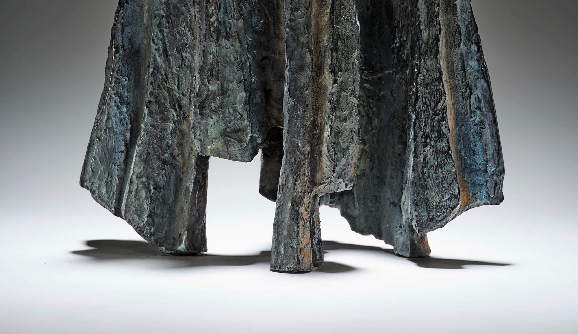 Signs and Writings No. 7 by Martine Demal - Bronze sculpture, abstract, dark For Sale 6