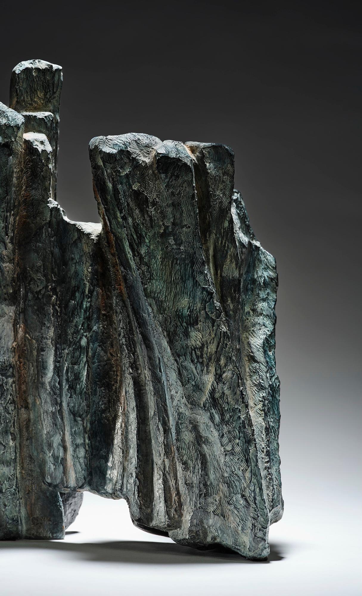 Signes et écrits n° 8 de Martine Demal - Sculpture en bronze abstraite, foncée en vente 2