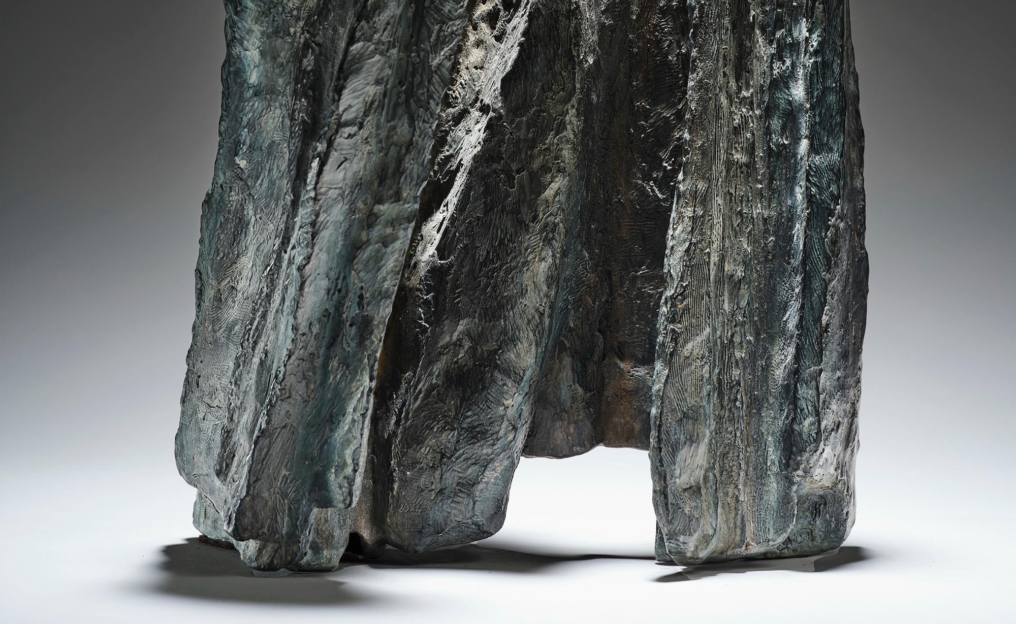Signs and Writings No. 8 by Martine Demal - Bronze sculpture, abstract, dark For Sale 5