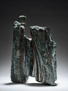 Signs and Writings No. 8 by Martine Demal - Bronze sculpture, abstract, dark