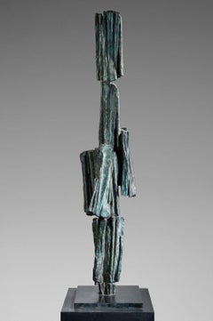 Signs & Writings No. 1 by M. Demal - large bronze sculpture, abstract, 6ft6-high