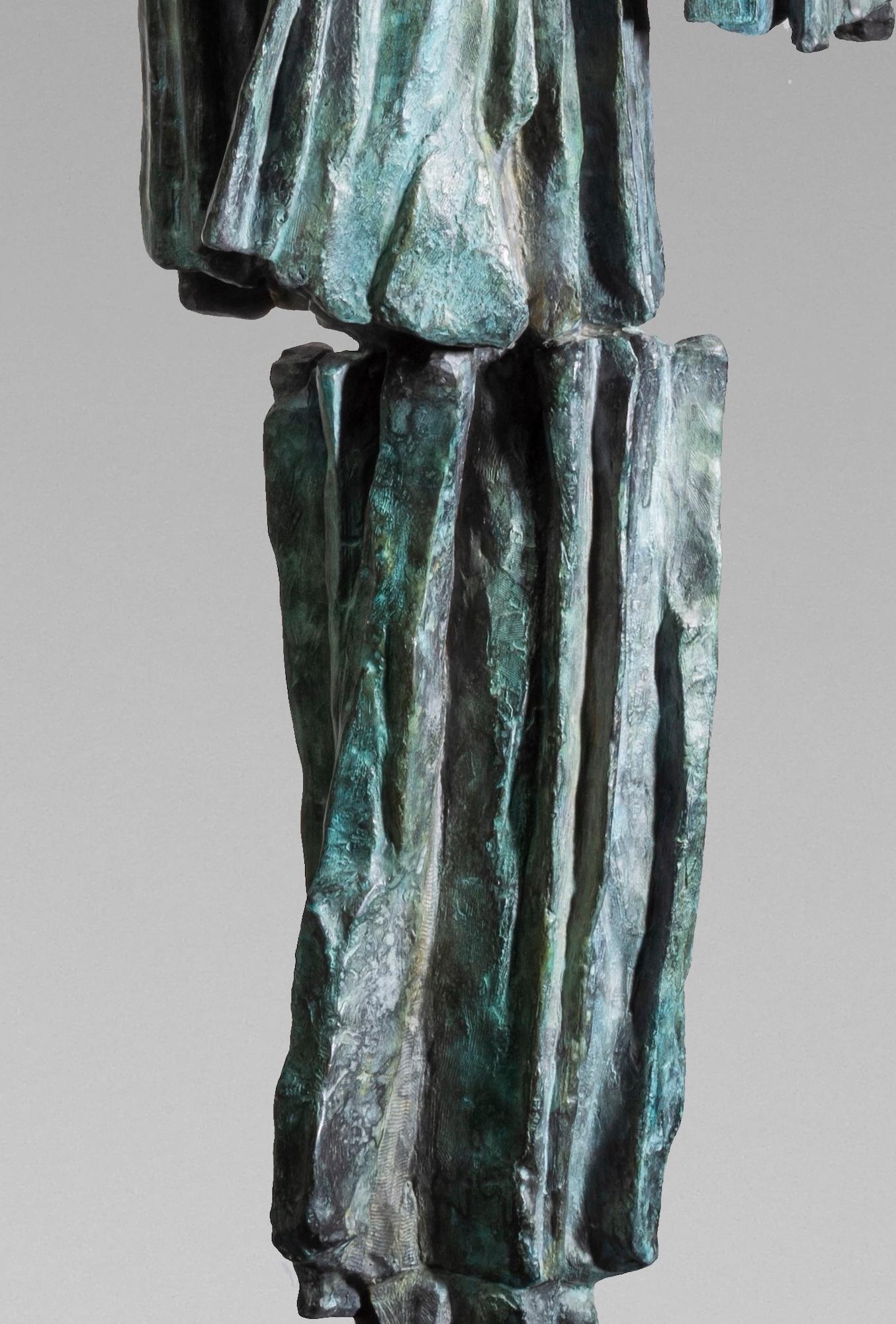 Signs & Writings No. 1 by Martine Demal - large abstract bronze sculpture, green For Sale 9