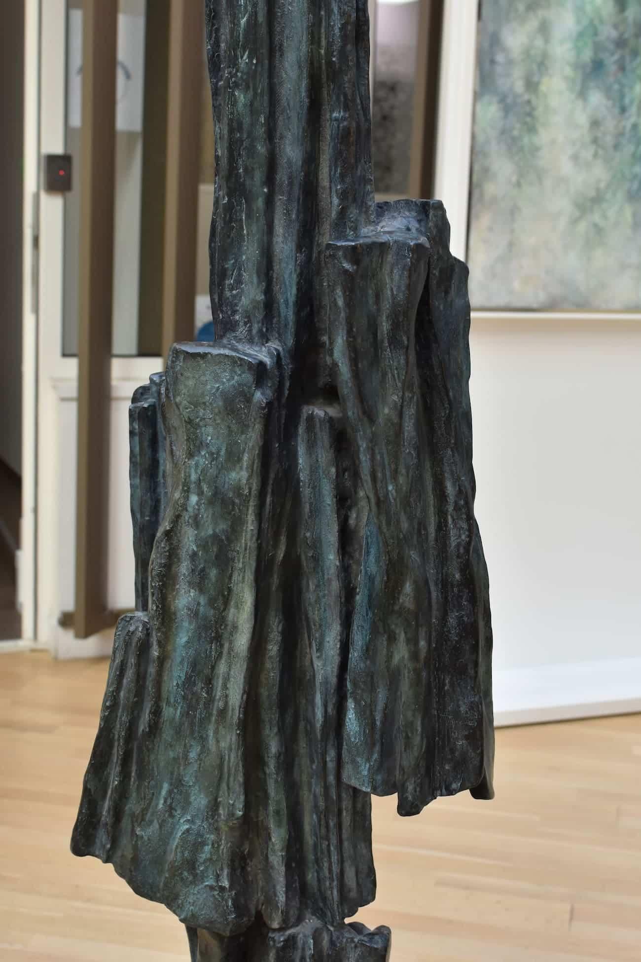 Signs & Writings No. 1 by Martine Demal - large abstract bronze sculpture, green For Sale 10