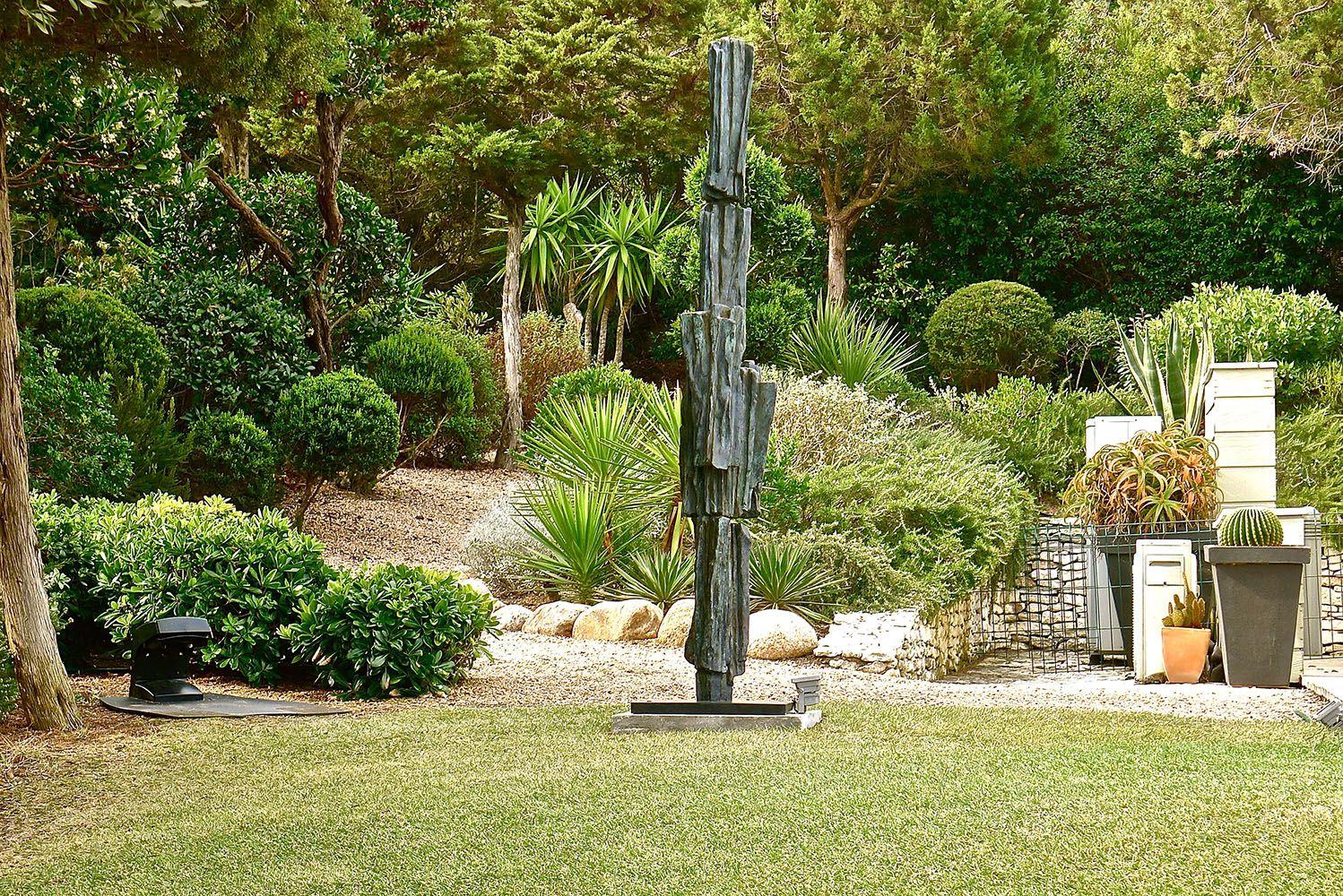 Signs & Writings No. 1 by Martine Demal - large abstract bronze sculpture, green For Sale 2
