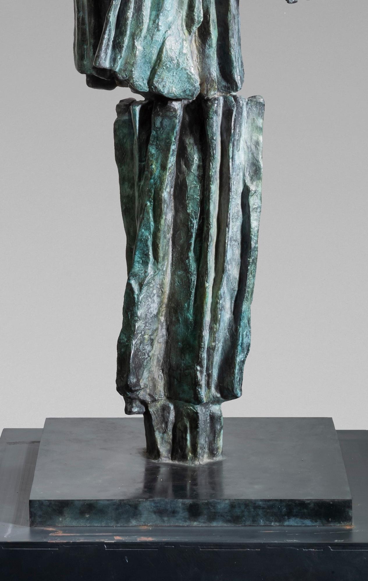 Signs & Writings No. 1 by Martine Demal - large abstract bronze sculpture, green For Sale 6