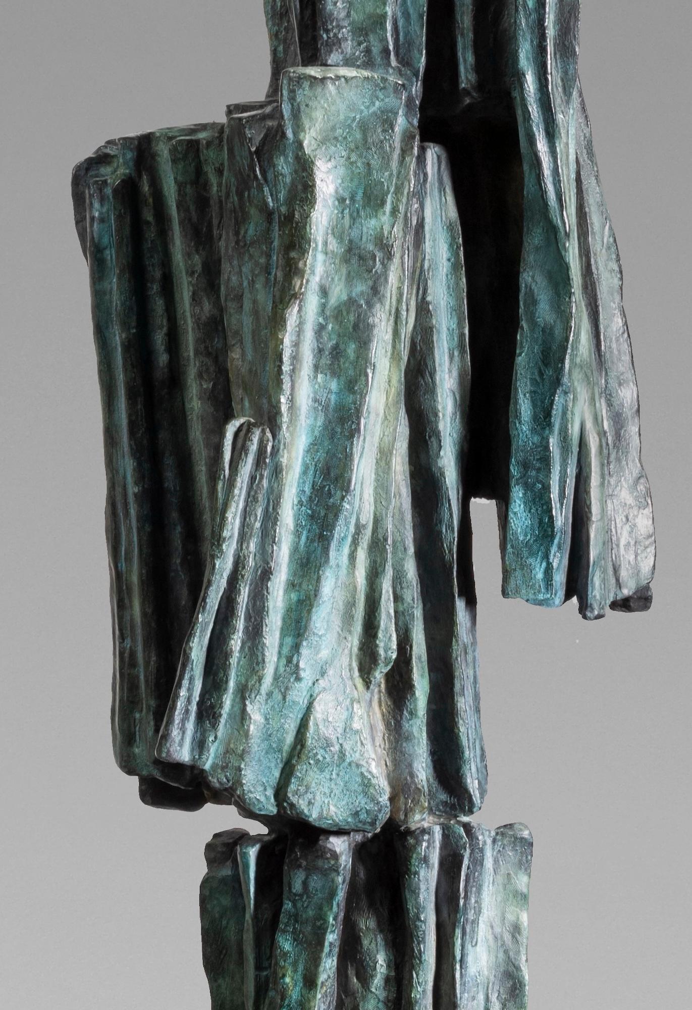 Signs & Writings No. 1 by Martine Demal - large abstract bronze sculpture, green For Sale 7