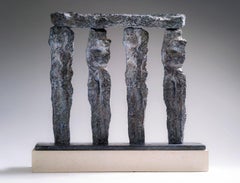 Retro Stonehenge by Martine Demal - Contemporary bronze sculpture, abstract, harmony